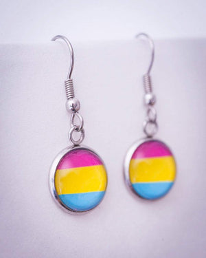 pansexual pride flag dangle earrings