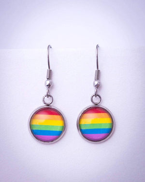 rainbow pride flag dangle earrings