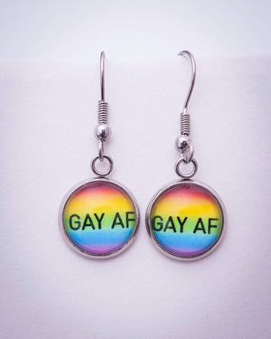 gay pride rainbow dangle earrings