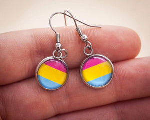 pansexual pride flag hanging earrings