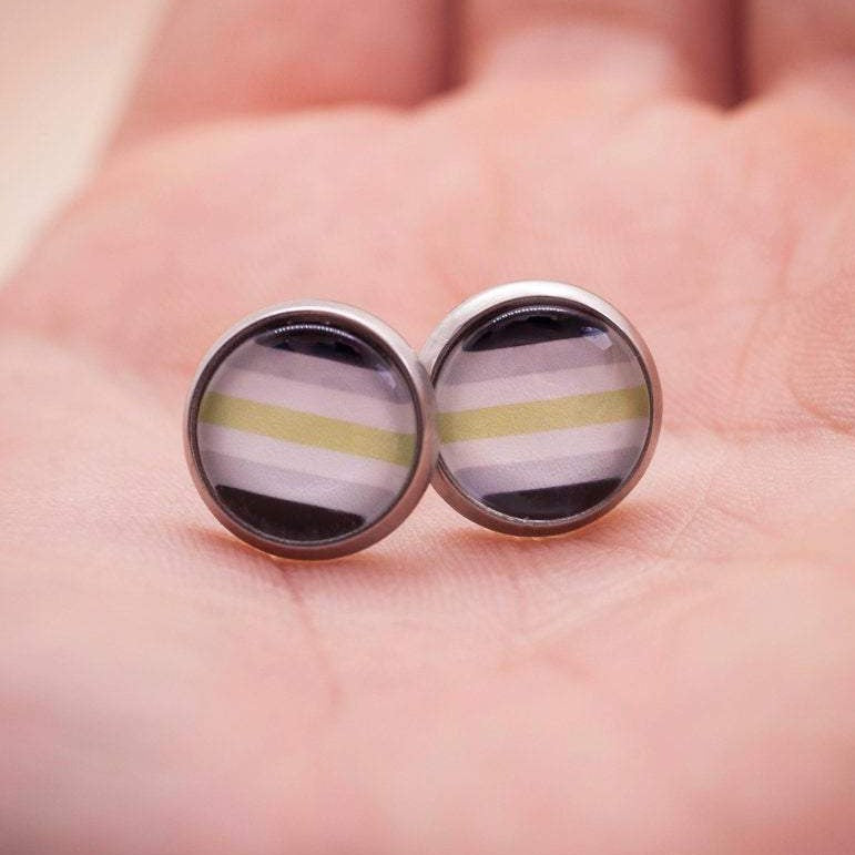 agender pride flag earrings