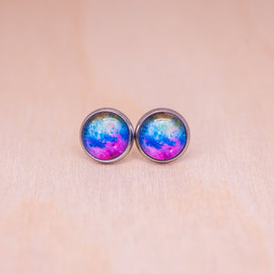 tie dye rainbow stud earrings